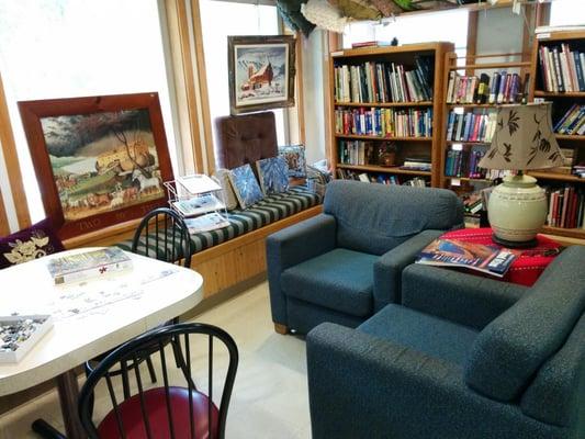 Cute reading nook in the back of the store.