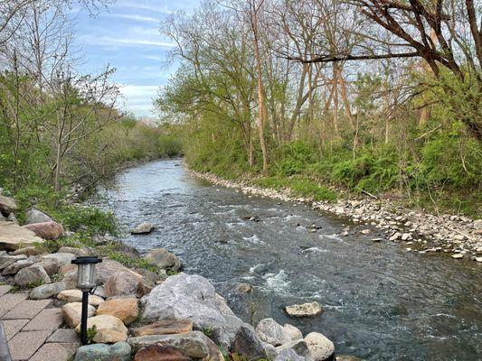 The view from the tables is excellent - you feel as though you're literally on the bank of the creek.