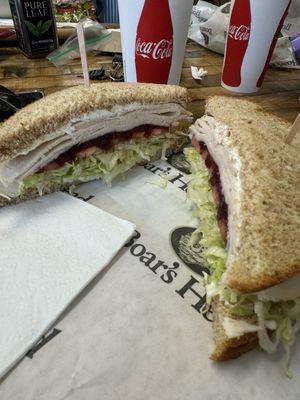 Turkey with Cranberry Relish on Wheat