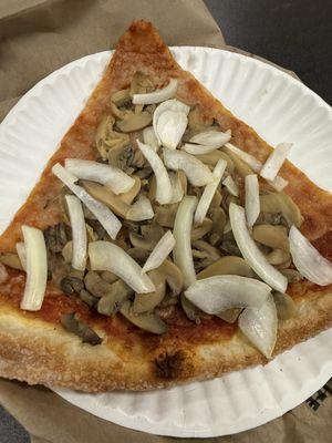 sad slice of mushroom and onions