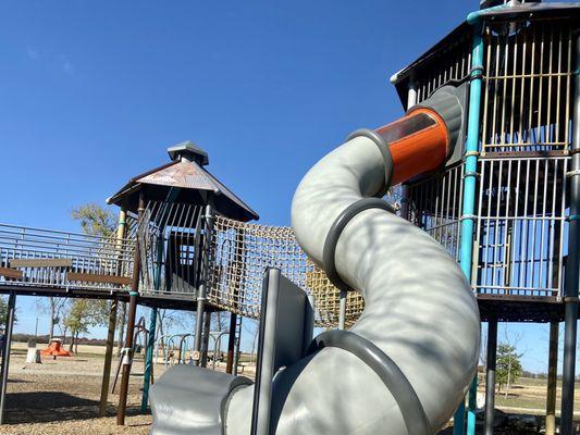 Spirit Park - back view of the middle portion of the playground for older children