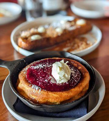 Pancake, blackberry jam, lemon ricotta