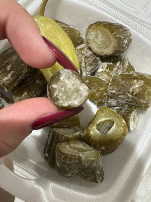 Moldy pickles.