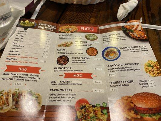 Inside of menu