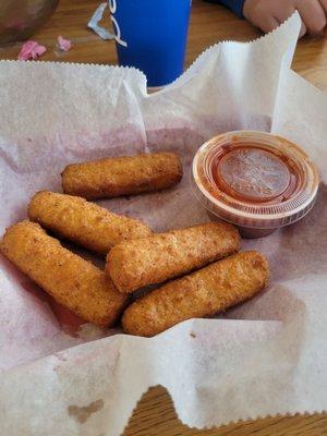 Mozzarella sticks were ok, but the sauce was runny and no taste