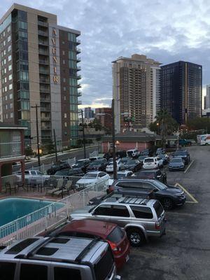 Full Parking Lot on a Sunday Morning the Day After a Home Football Game