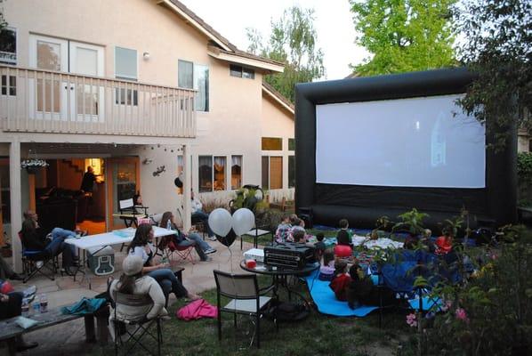 Backyard movie party