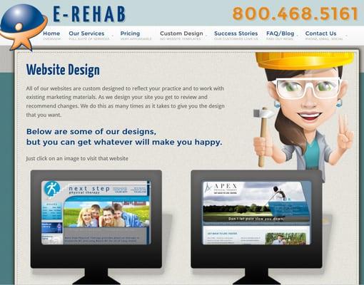 Physical Therapy Web Design - that's our specialty here at E-rehab.com