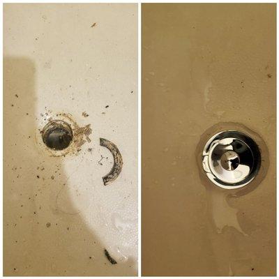 Over time tub drains need to be replaced, they rust out.