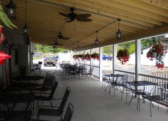 Outdoor dining area.