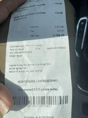 Proof of purchase and time stamp