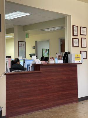 Front desk check in area