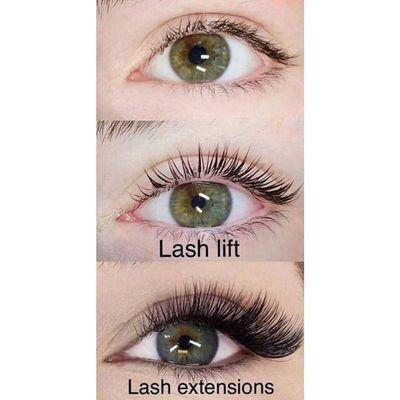 We offer lash lifts and extensions