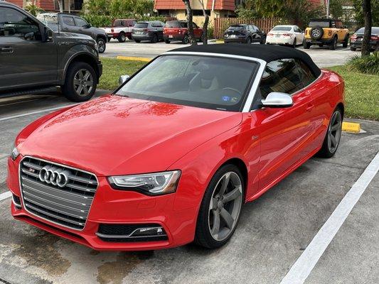 2017 Audi S5 Convertible with 27,325 miles.