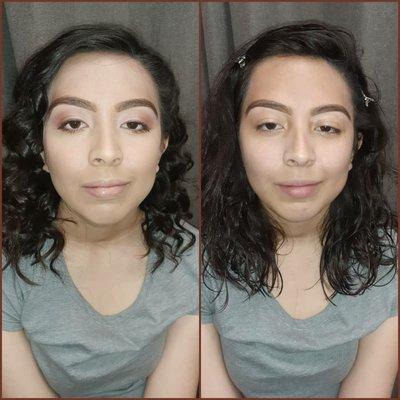 Before and After Makeup Application