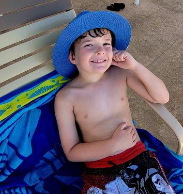 My 6 year old grandson enjoying children's swim time