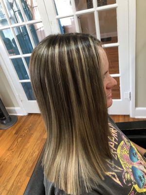 Keratin and highlights and color by Erin