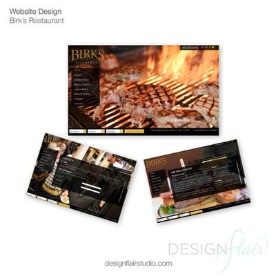 Birk's Restaurant: Website Design/Programming, Marketing Materials, Photography