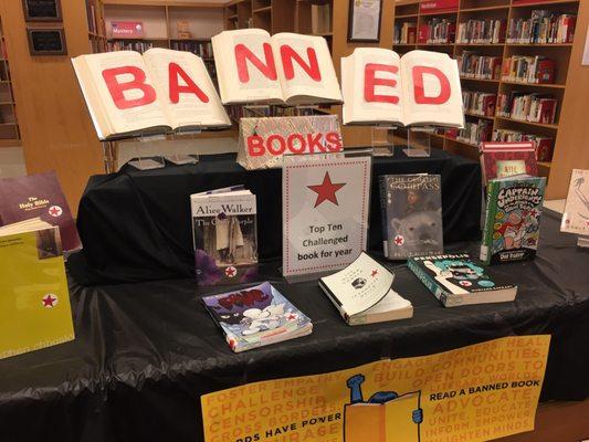 Banned books display