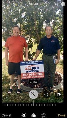 Charlie Barrett and Ron Paxton from All Pro Roofing