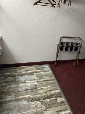 Sink floor and closet space.