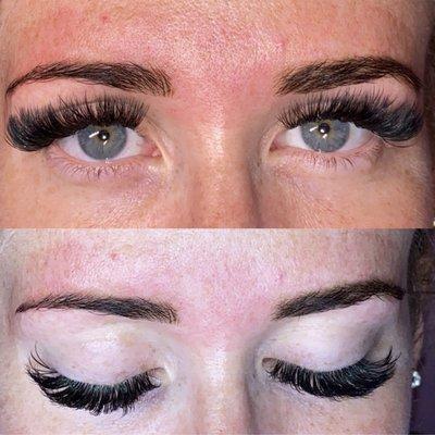 Volume Eyelash Extensions with Eyebrow Wax and Eyebrow Tinting