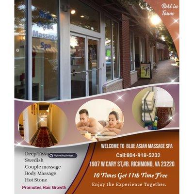 Blue Asian Massage Spa
1907 W Cary St,#B. Richmond, VA 23220