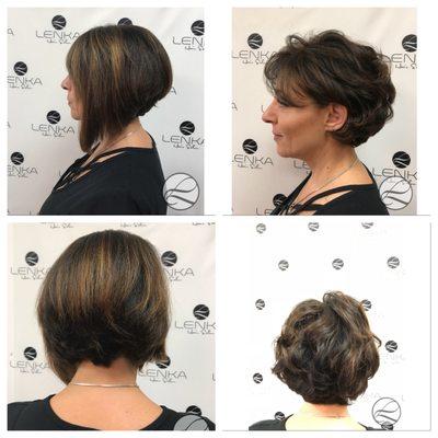 Before & After on our Lovely Laura Castore. Haircut & Style by stylist, Mercedes Fraser