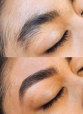 Freshly waxed Brows