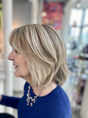 Blonde highlights and haircut by Jacquelyn at Citrine Salon Bethesda