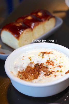 Lamb Keema Hyderabadi ($28) - Potato Mousse, Green Peas, Buttered Brioche Pao. Delicious!