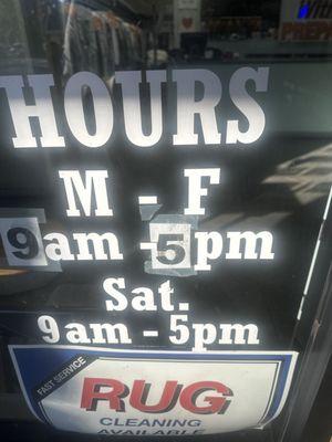 Hours for Pittsburg Dry Cleaning