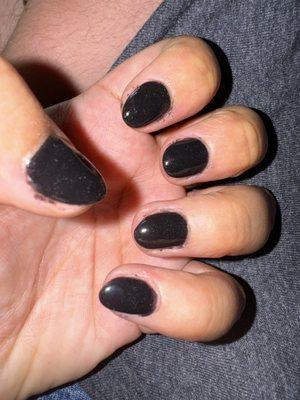 black dip manicure