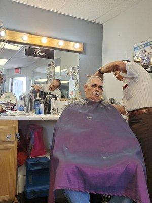 86-year old Dan The Barber ... rockin' that pair of shears since 1958!