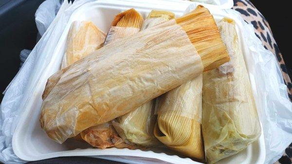 The best pork and chicken tamales in Eugene. They are huge and delicious! They are as big as the container!