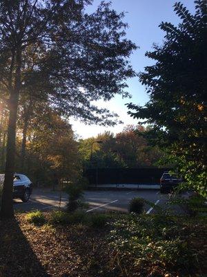 Parking lot & tennis court