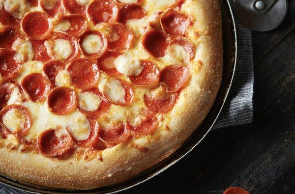 Tuscan Pepperoni Pizza - Fresh Mozzarella & Old World Style Pepperoni tops our Original Pizza Sauce and Wisconsin Cheese Blend