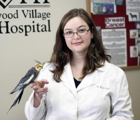 Dr Parr with an avian friend