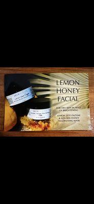 For dry skin in need of brightening. The lemon exfoliates and brightens while the honey mask provides healing, protection and skin renewal.