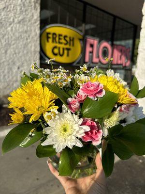 Groovy flower arrangement