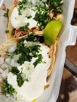 Chicken soft tacos