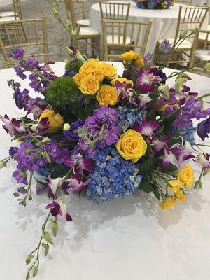 Asked for low centerpieces in vibrant colors and was so pleased!