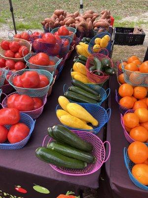 Fresh vegetables & fruits from local farmers, including farm fresh eggs!