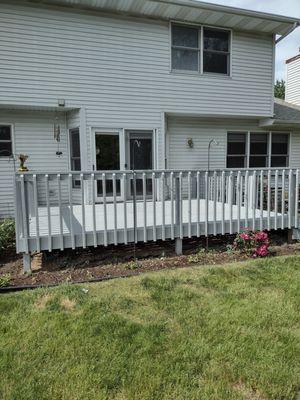 Deck pressure wash, sand  and stain