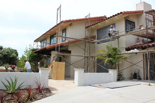 Before - Exterior home remodel - Stucco, Drywall, paint, wood damage, wood repair