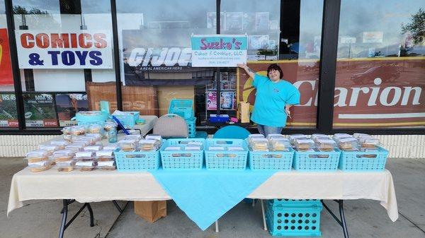 Suzka all set up for another pop-up event at Oddball's (April 2023)