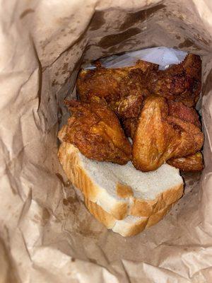 Bag of fried chicken