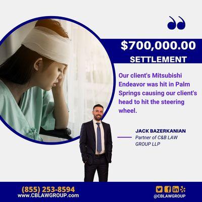 If you need a car wreck lawyer. You found a really good one! Look at our settlements and you can tell, We want you to win BIG.