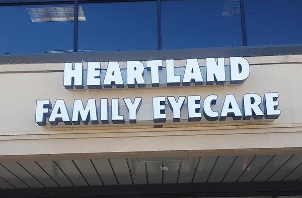 New sign for Heartland Family Eyecare.