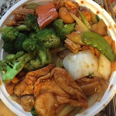 Mixed vegetables with bean curd.